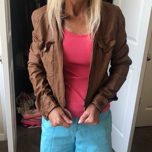 Xhilaration Brown Pleather Jacket Size Small